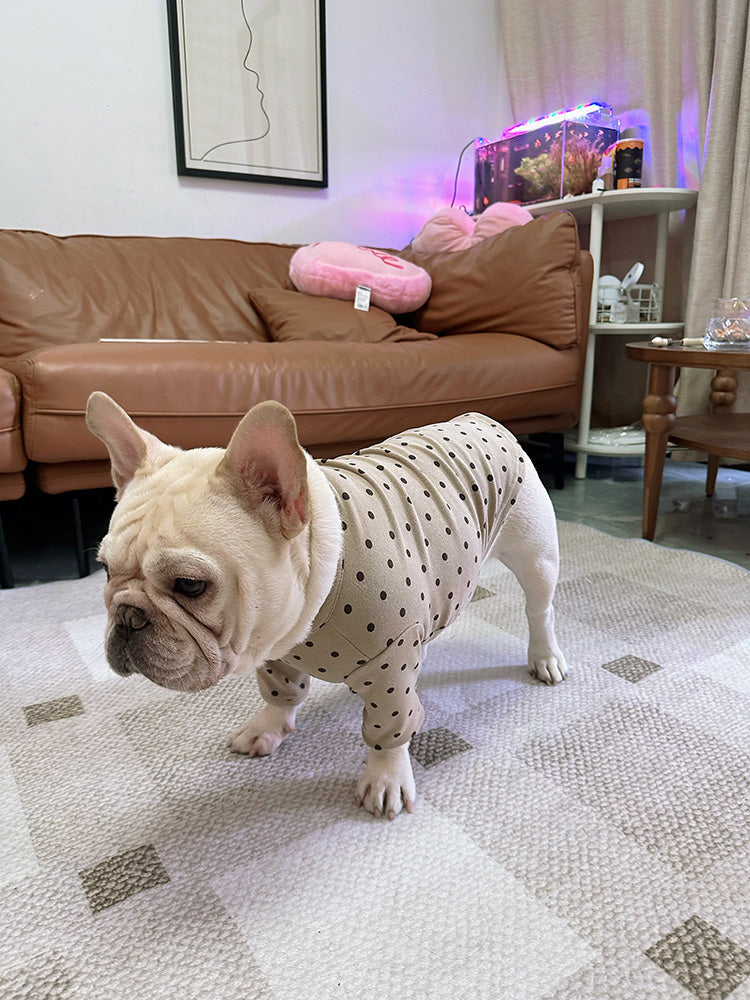 Dog Stretchy Polka Cotton Shirt for Medium dogs by Frenchiely