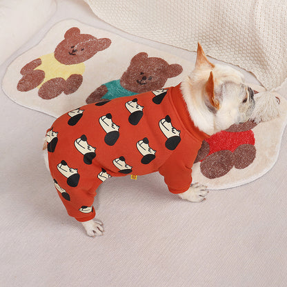 Dog Red Dog Onesie PJs for small medium dog breeds 