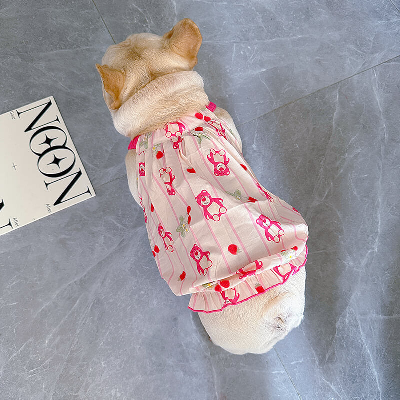 Dog Pink Bear Dress for small medium dogs by Frenchiely