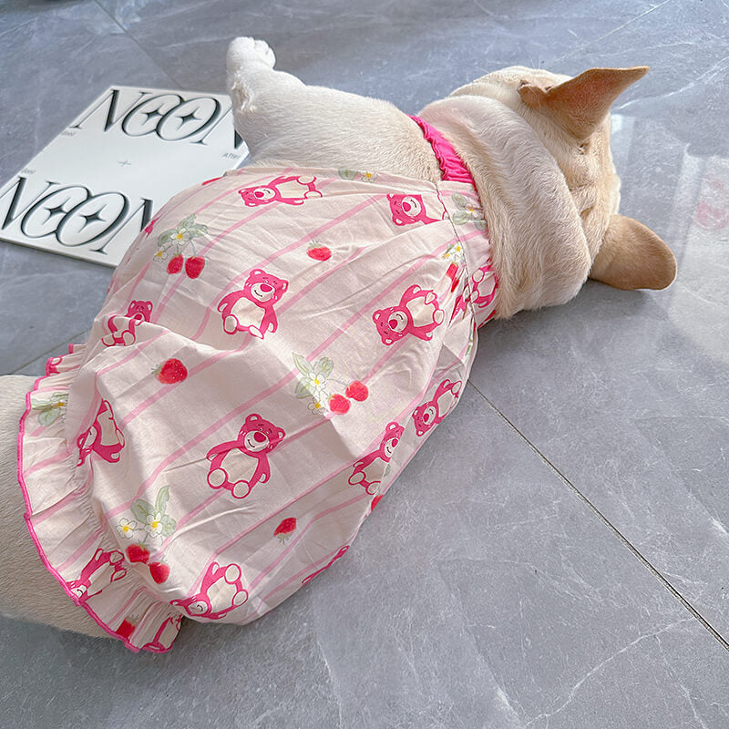 Dog Pink Bear Dress for small medium dogs by Frenchiely