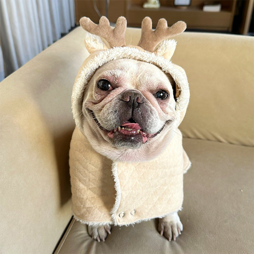 Dog Reindeer Hooded Cloak Christmas Costume