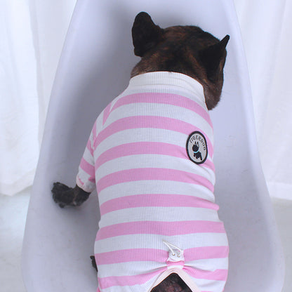 Dog Stretchy Stripe Onesie Pajamas FOR MEDIUM LARGE DOGS