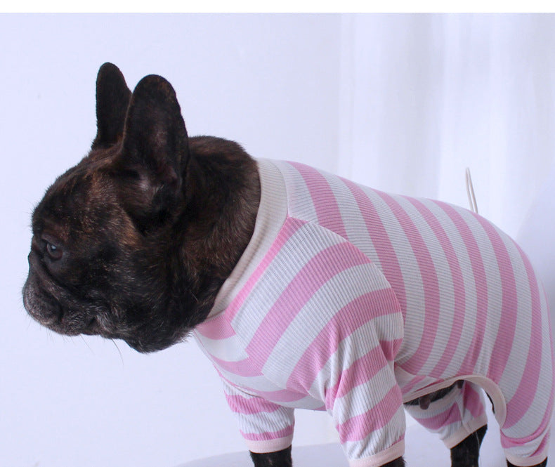 Dog Stretchy Stripe Onesie Pajamas FOR MEDIUM LARGE DOGS