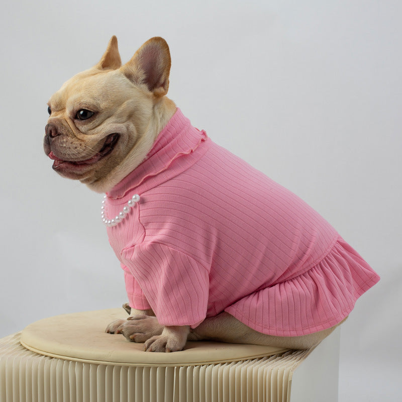 dog stretchy shirt sweater with necklace for medium dogs by Frenchiely