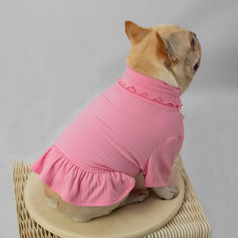 dog stretchy shirt sweater with necklace for medium dogs by Frenchiely