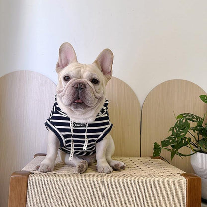 Dog Black Stripe Hooded Shirt