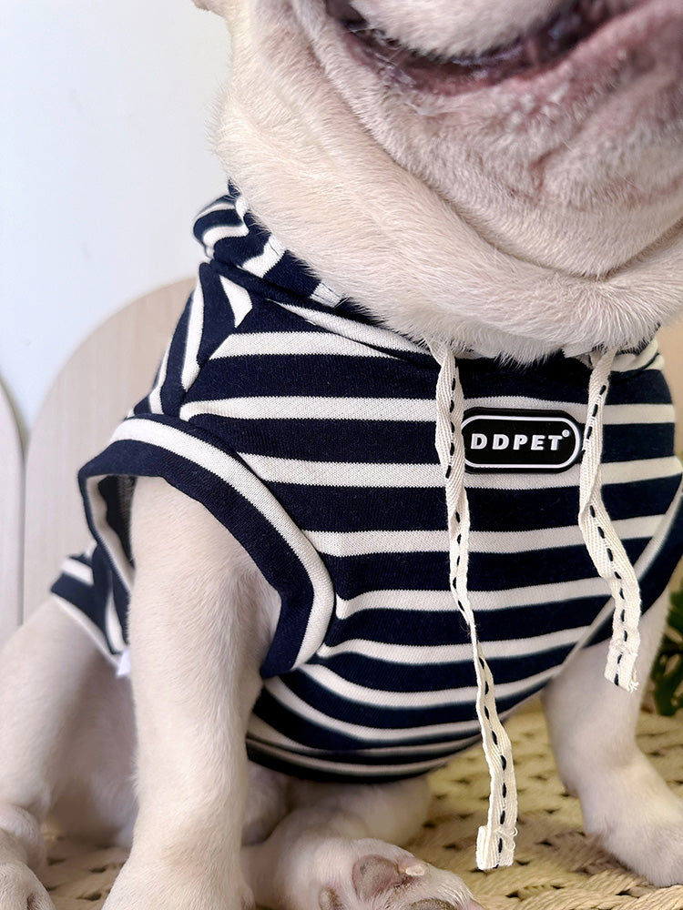 Dog Black Stripe Hooded Shirt