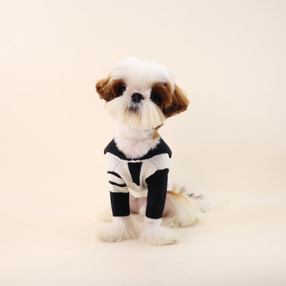 Dog Black & White Zipperup Sweater - Frenchiely