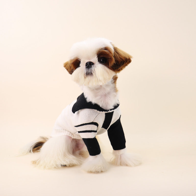 Dog Black & White Zipperup Sweater - Frenchiely