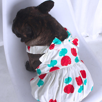 Dog Floral Dress with Bowtie