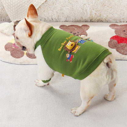 Dog Green Warm Jumper for medium dog breeds