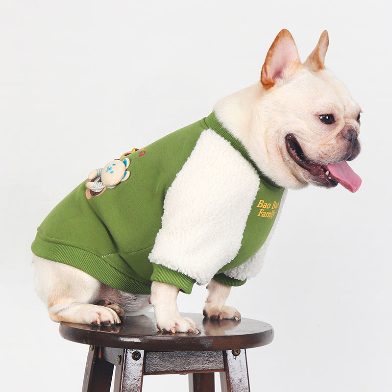 Dog Green Warm Jumper coat for medium dog breeds