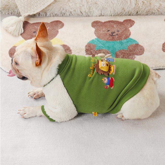 Dog Green Warm Coat Jumper for medium dog breeds