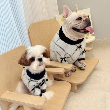 Dog Bowtie White Black Sweater - Frenchiely