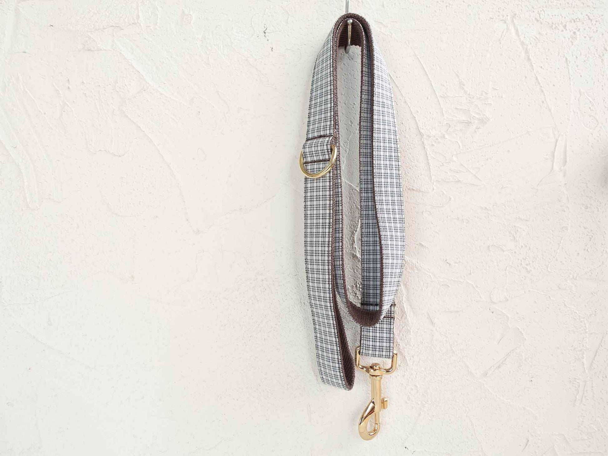 Dog White Plaid Leash - Frenchiely