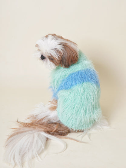 Dog faux marten fur sweater