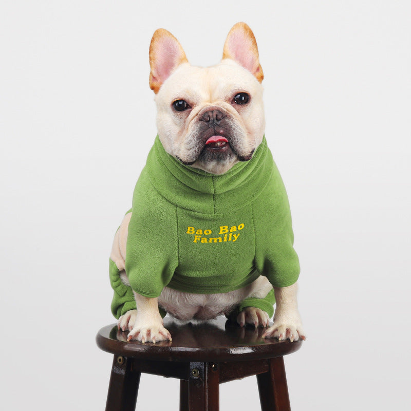 Dog Winter Warm Onesie PJ with Adjustable String for French BUlldogs