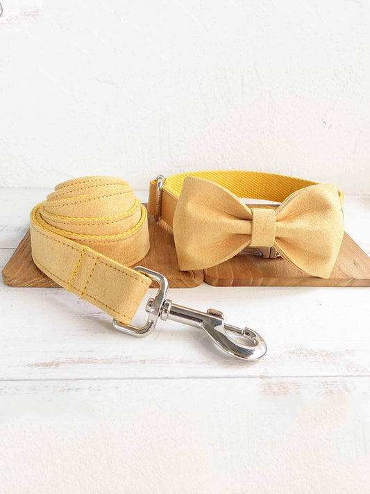 Dog Yellow Collar Leash Set - Frenchiely