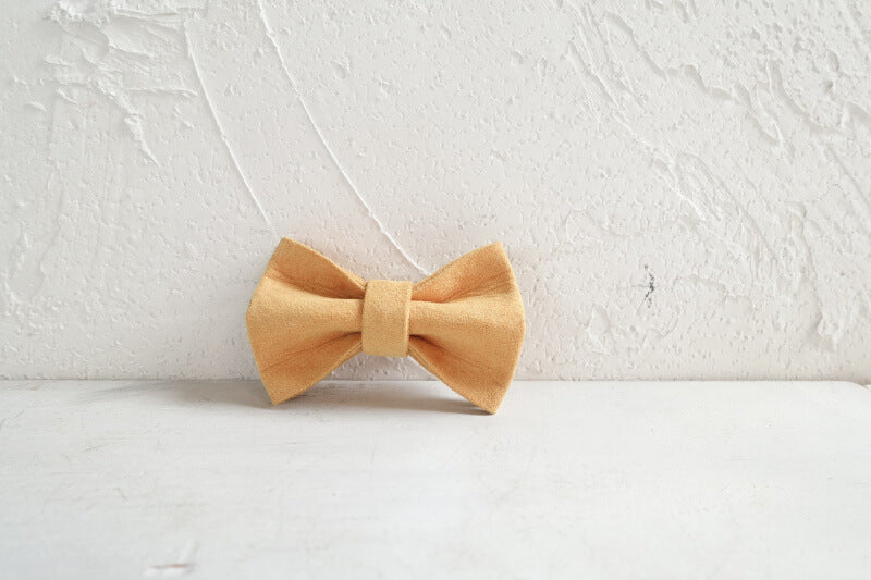 Dog Yellow Velvet Bow Tie - Frenchiely