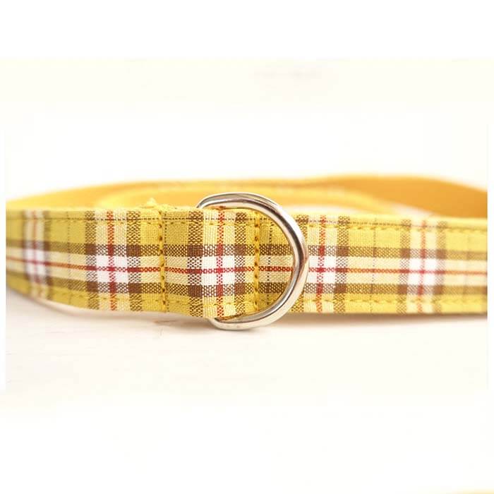 Dog Yellow Plaid Leash - Frenchiely