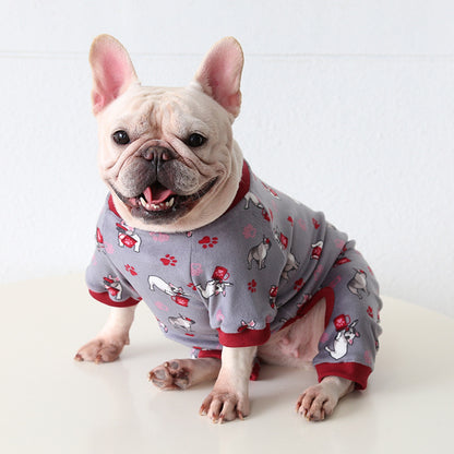 Dog Winter Onesie PJs with Fox Print - Frenchiely