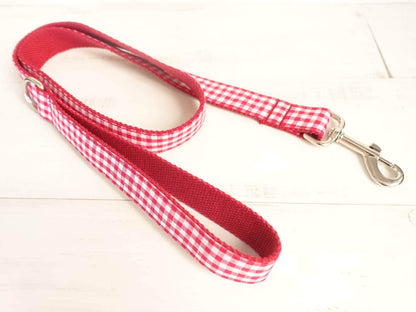 Dog Red Plaid Leash Set - Frenchiely