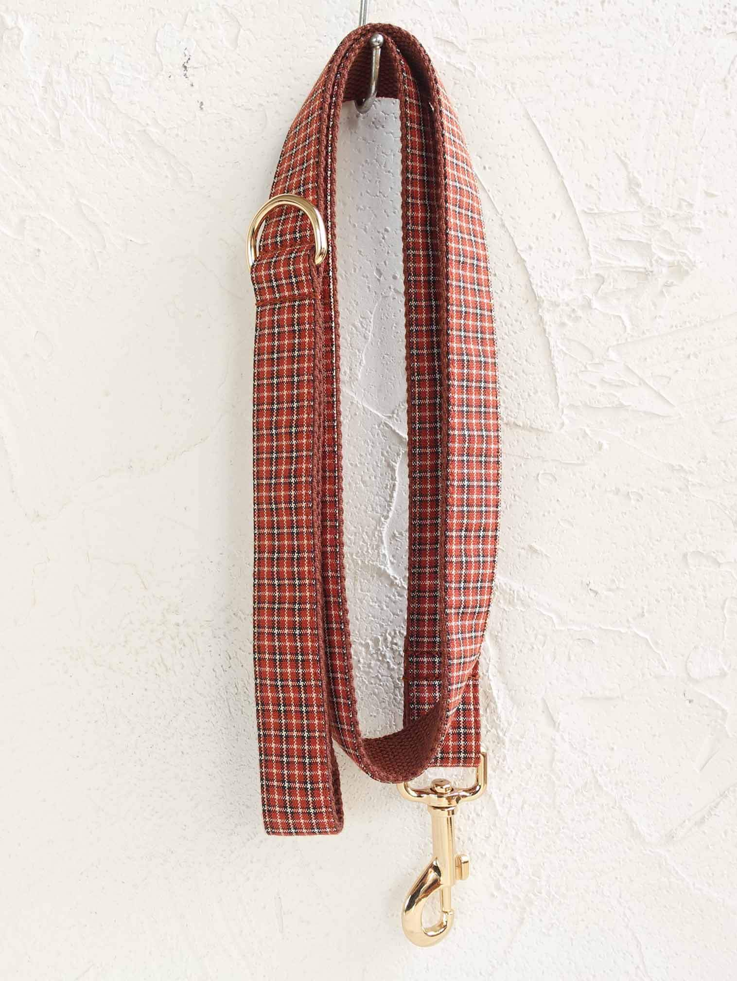 Dog Red Plaid Leash Set - Frenchiely