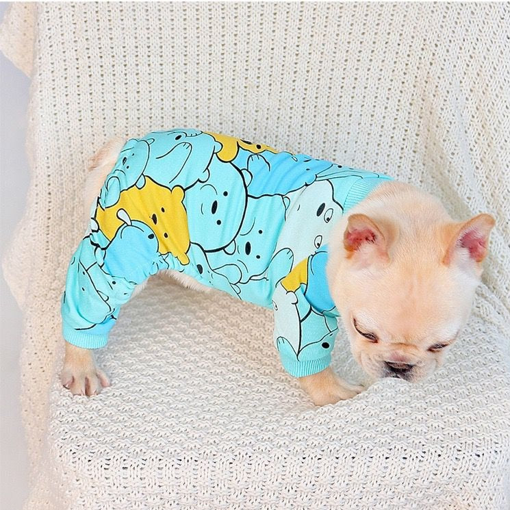 Dog Cartoon Bear Pajamas Jammies for french bulldogs BY FRENCHIELY