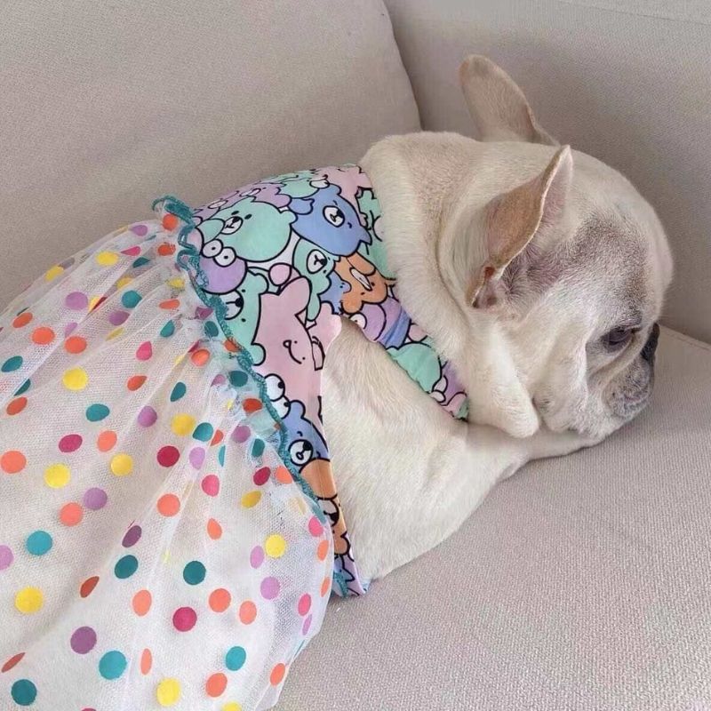 Dog Lace Polka Summer Dress- Frenchiely 