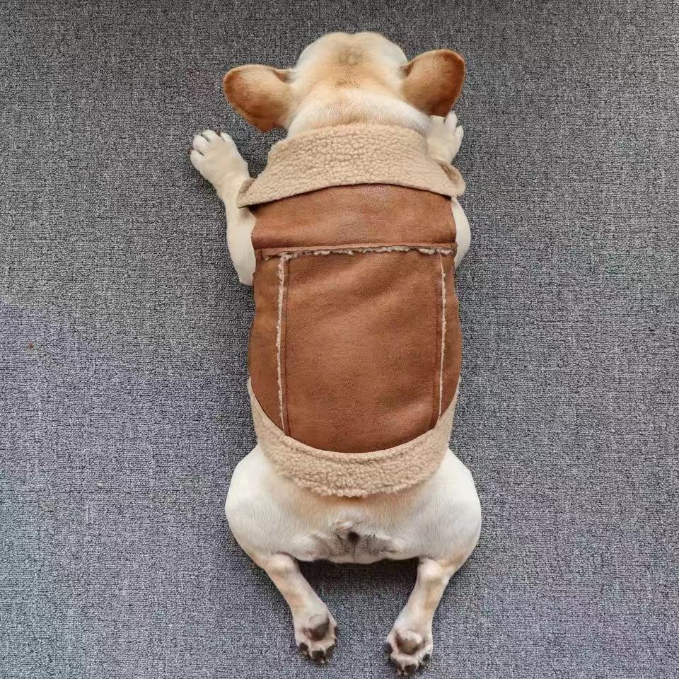 Dog Suede Winter Jacket Coat for Frenchies