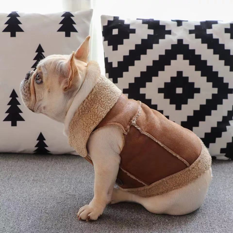 Dog Suede Winter Jacket Coat for Frenchies