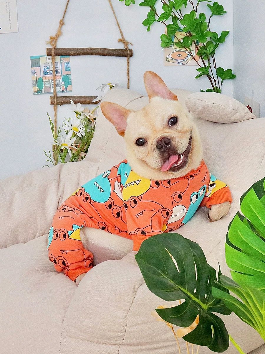 Puppy French Bulldog Cartoon Pajamas Jammies BY FRENCHIELY