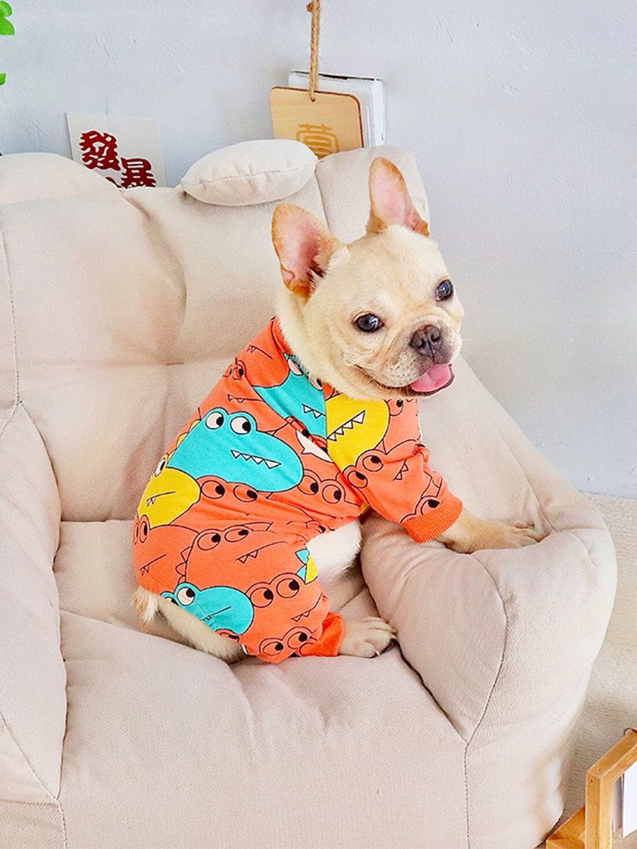 Puppy French Bulldog Cartoon Pajamas Jammies BY FRENCHIELY