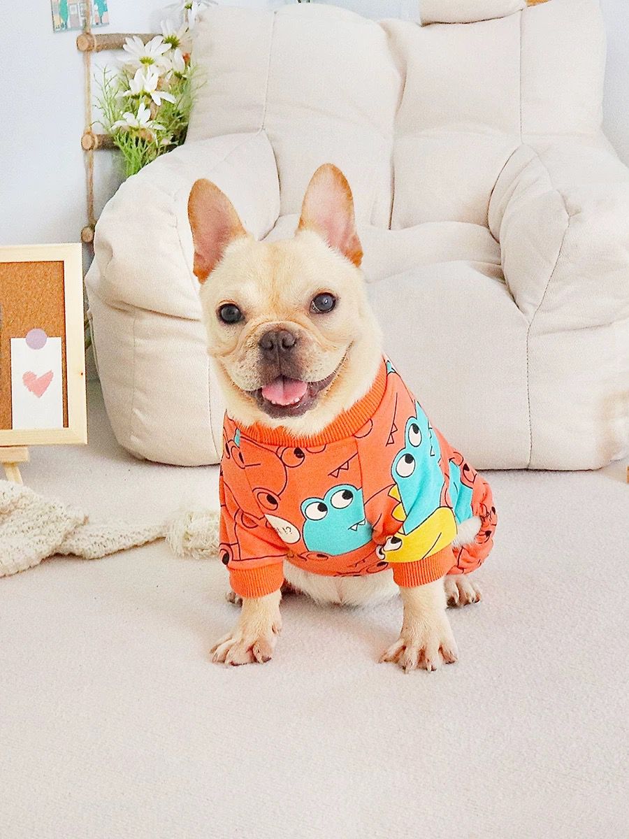 Puppy French Bulldog Cartoon Pajamas Jammies BY FRENCHIELY