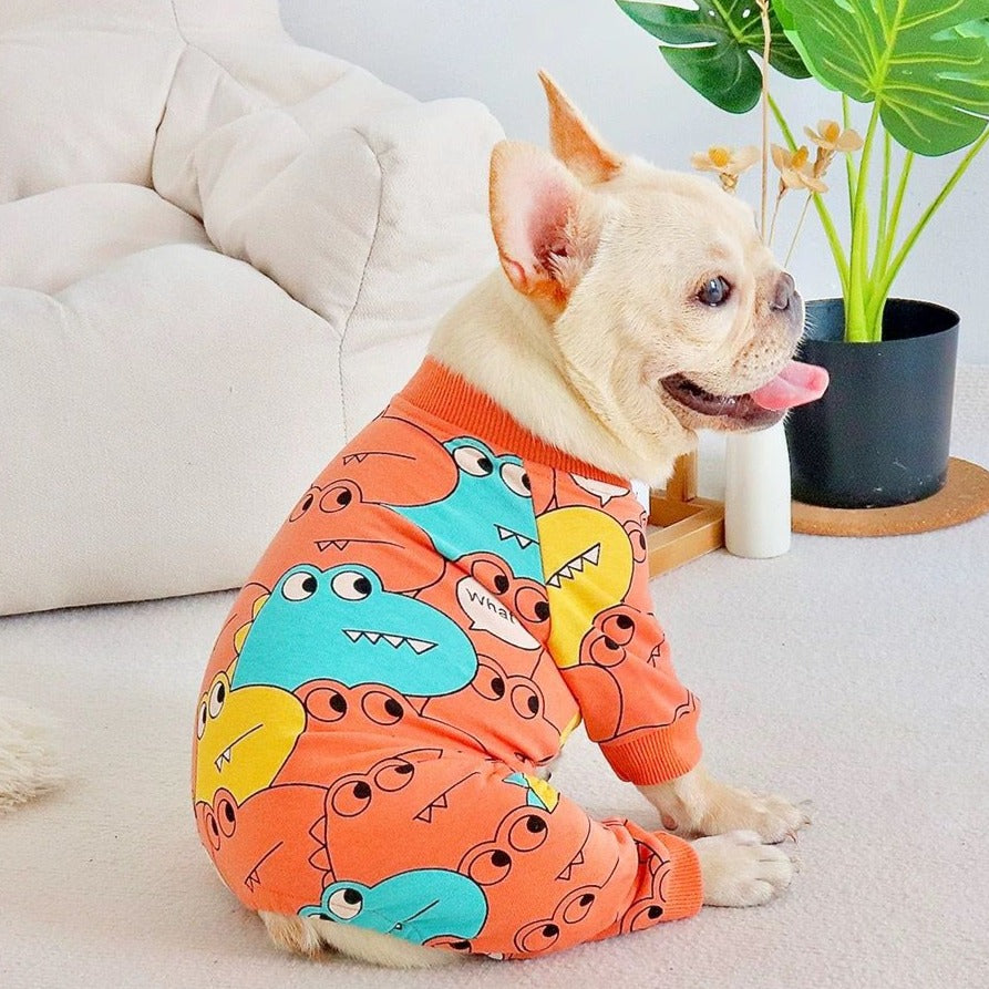 Puppy French Bulldog Cartoon Pajamas Jammies BY FRENCHIELY