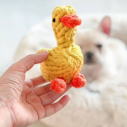 Puppy Frenchie Chewing Rope Toy Duck - Frenchiely