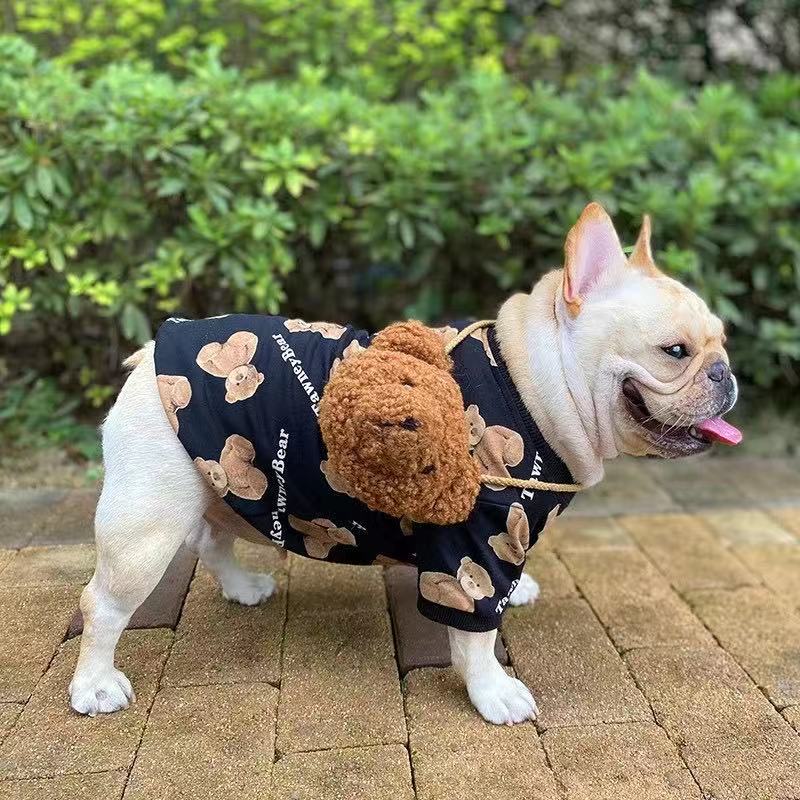 Dog Cartoon Bear Sweater with Bear Bag- Frenchiely