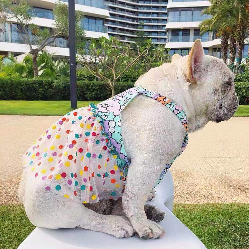 Dog Lace Polka Summer Dress- Frenchiely 