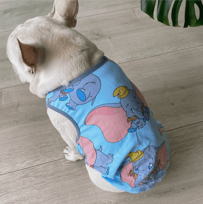 Frenchiely Medium Dogs Cartoon Elephant Cotton Shirt  0