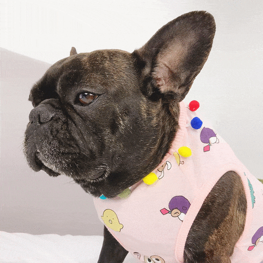 Summer Pink Dog Vest Shirt for Frenchies - Frenchiely