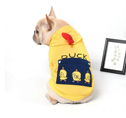 Cute Yellow Duck Dog Hoodie for Bulldogs - Frenchiely