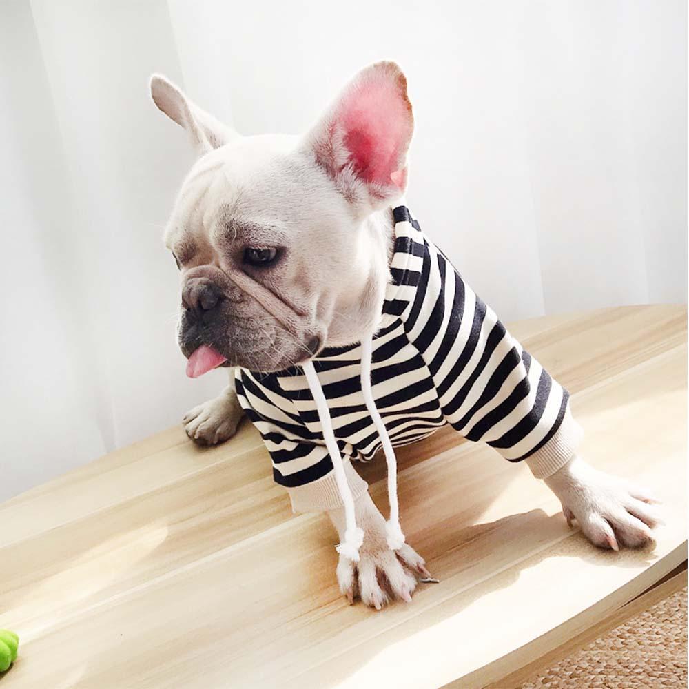 Stripe Dog Hoodie Coat for French Bulldog - Frenchiely