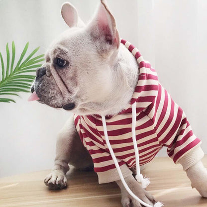 Stripe Dog Hoodie Coat for French Bulldog - Frenchiely