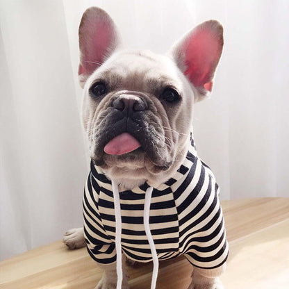 Stripe Dog Hoodie Coat for French Bulldog - Frenchiely