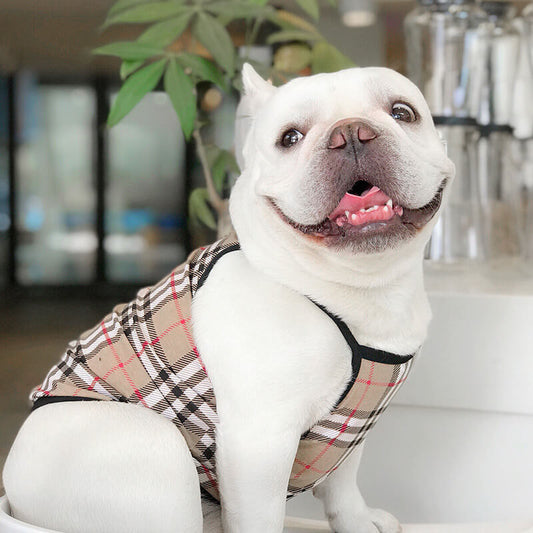 Dog Plaid Summer Spring Shirt Vest - Frenchiely