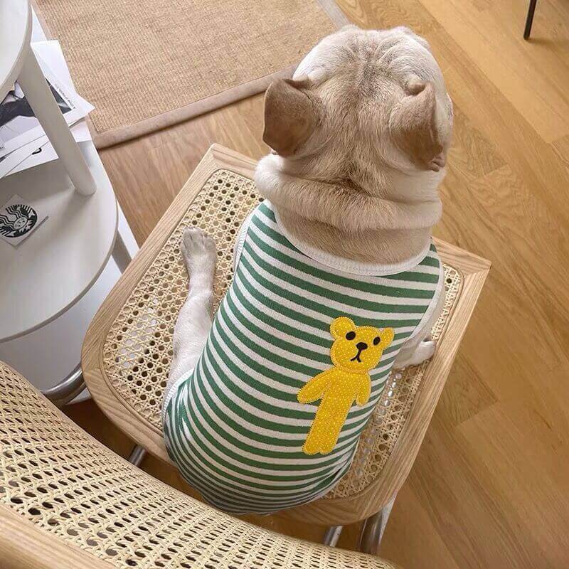 Dog Green Stripe Shirt - Frenchiely