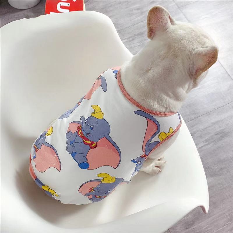 Medium Dogs Cartoon Elephant Cotton Shirt - Frenchiely