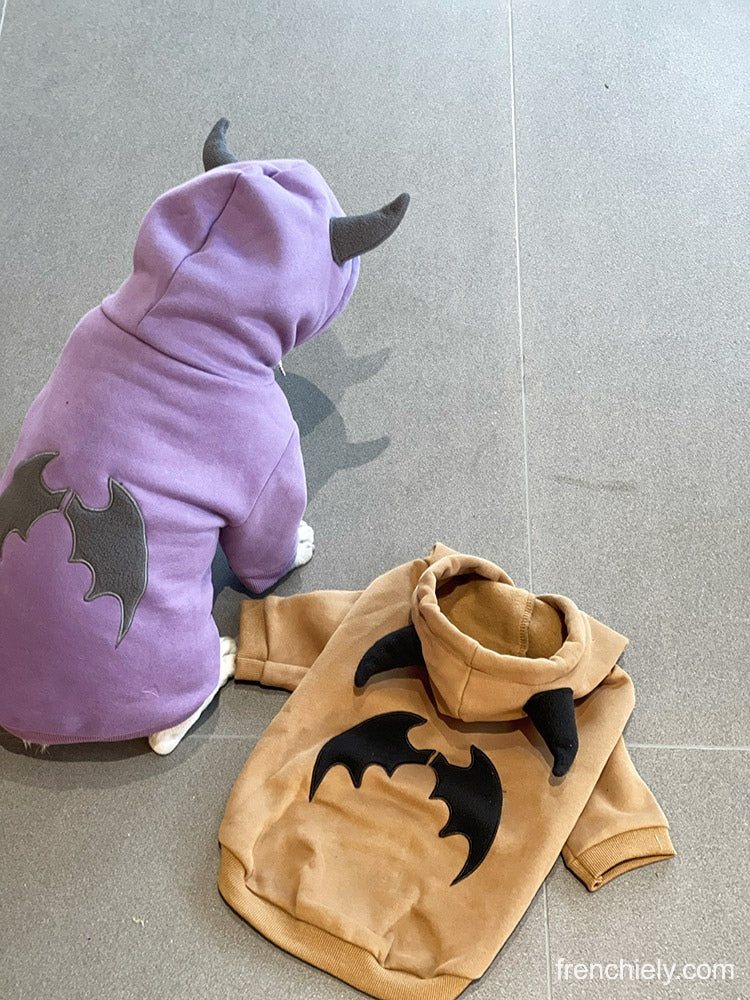 Dog Monster Bull Bat Hoodie for small medium dogs by Frenchiely