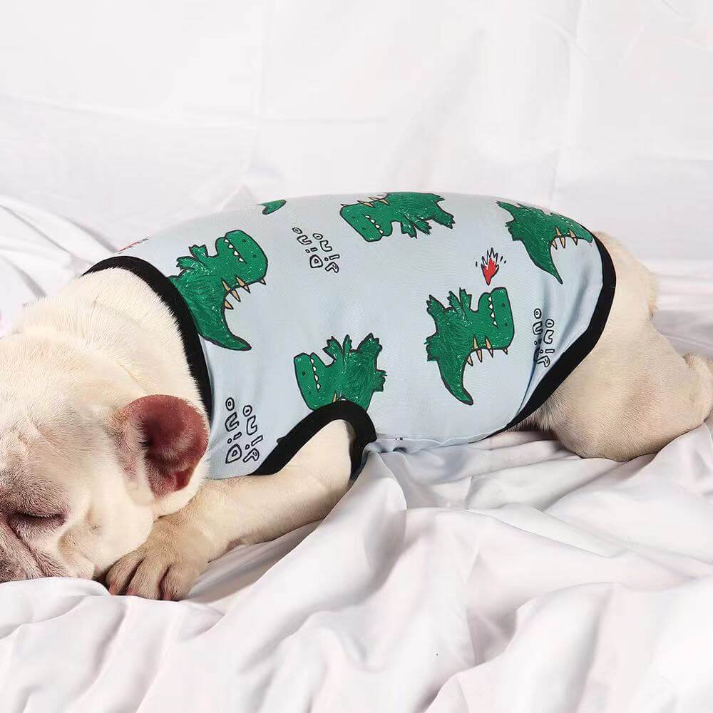 dog cartoon dinosaurs shirts for medium dogs by Frenchiely 