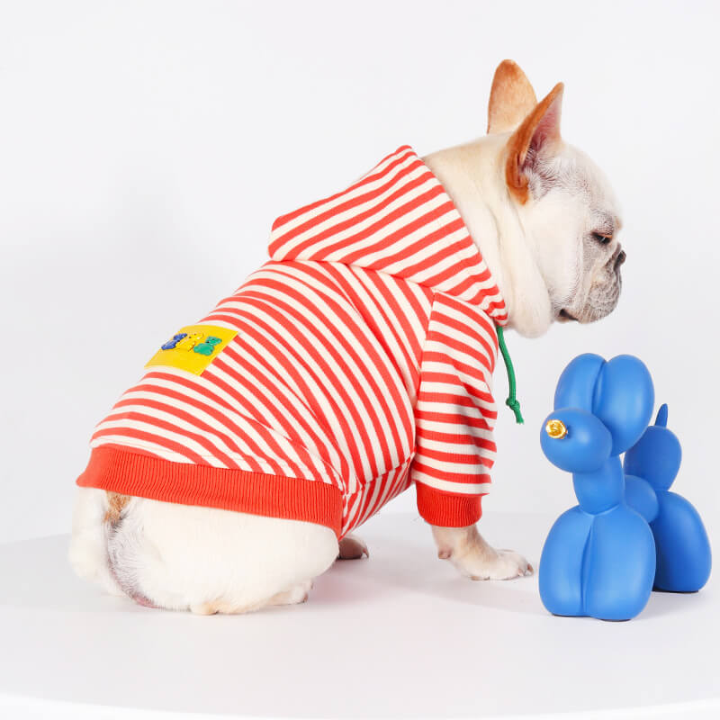 Dog Stylish Stripe Hoodie for small medium dog breeds 